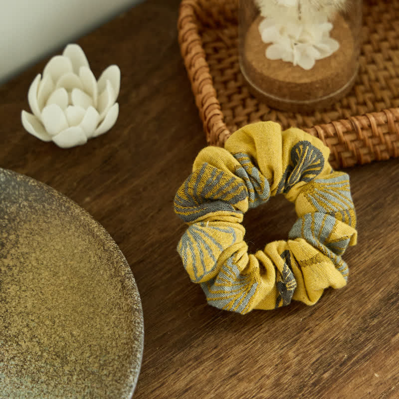 Haargummis mit Ginkgo-Print, 3er-Set - image 3