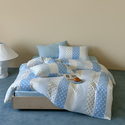 Patchwork-Bettwäsche-Set aus doppellagigem Baumwollgewebe mit Polka-Dots - image 1