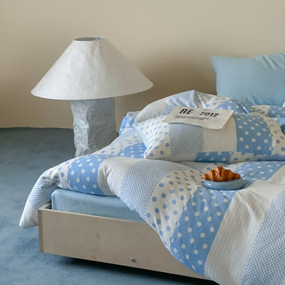 Patchwork-Bettwäsche-Set aus doppellagigem Baumwollgewebe mit Polka-Dots - image 2