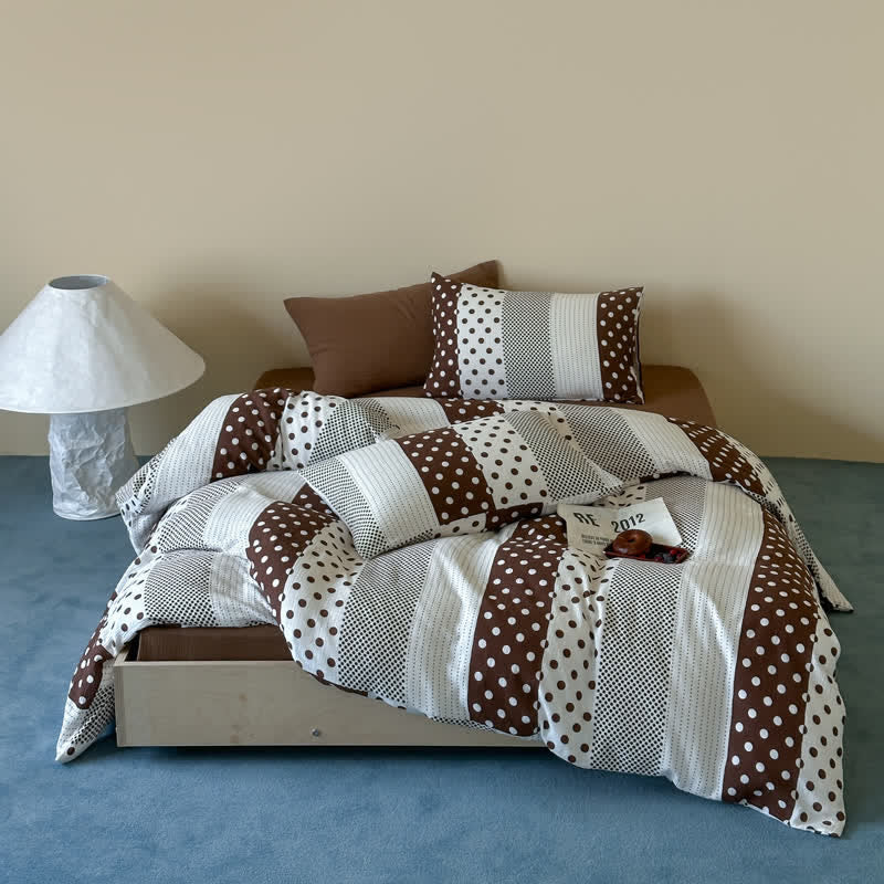 Patchwork-Bettwäsche-Set aus doppellagigem Baumwollgewebe mit Polka-Dots - image 6