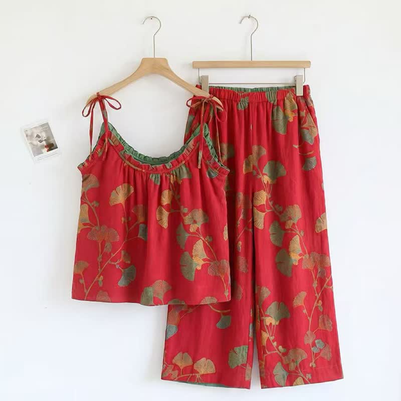 Elegantes Ginkgo-Baumwoll-Pyjama-Set - image 12