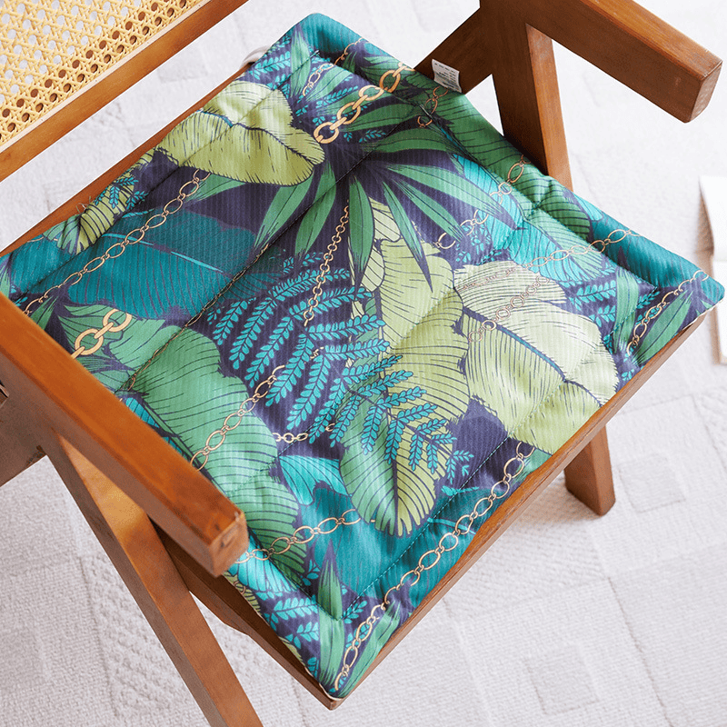 Sitzkissen aus Memory-Schaum mit tropischem Kettenblatt-Design - Türkis - 19,7" x 19,7" - image 0