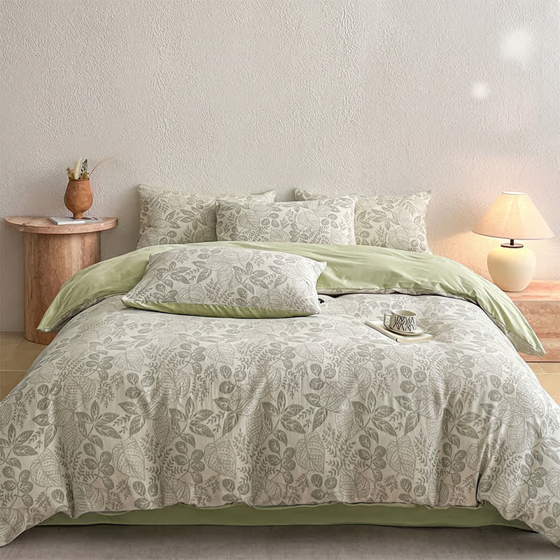 Bettwäsche-Set „Botanical Whisper“ aus gewaschener Baumwolle mit Jacquard-Muster - image 17