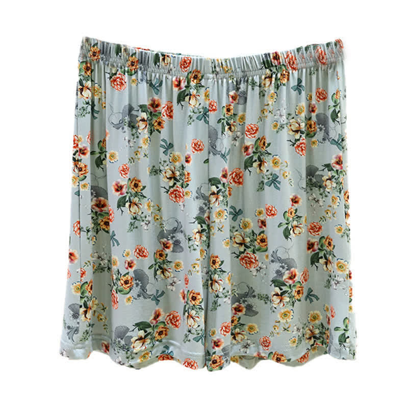 Vintage-Sommershorts mit Blumenmuster und Rüschensaum - image 7