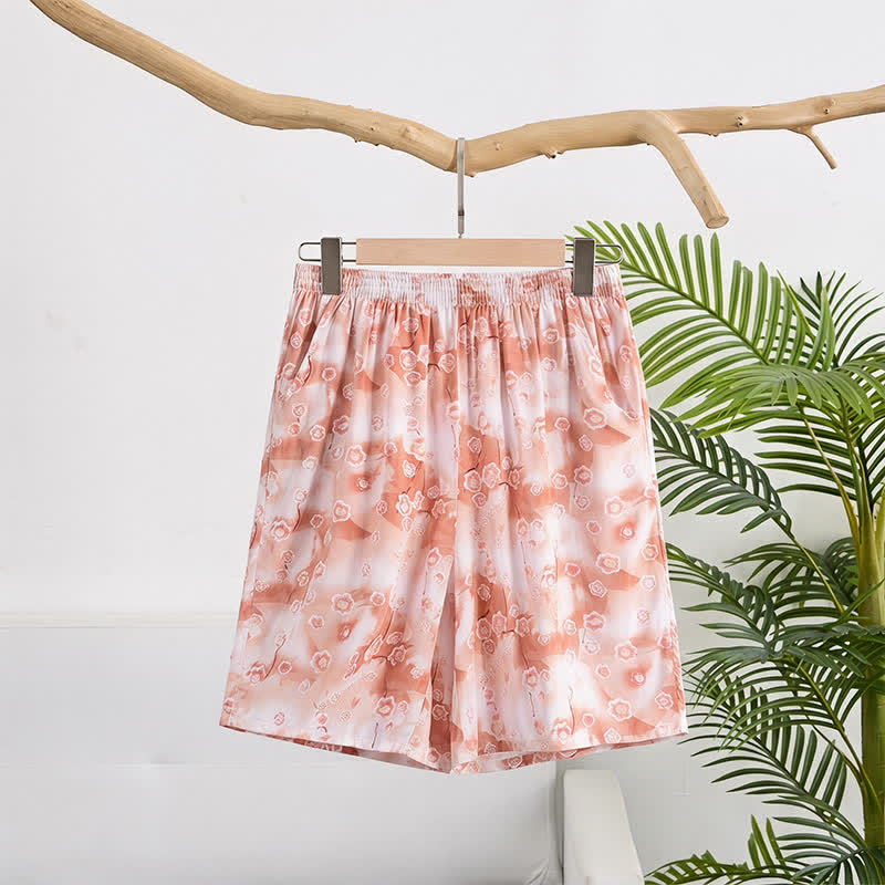Sommerliche, geblümte Baumwoll-Shorts zum Entspannen - Rosa - 6XL - image 0