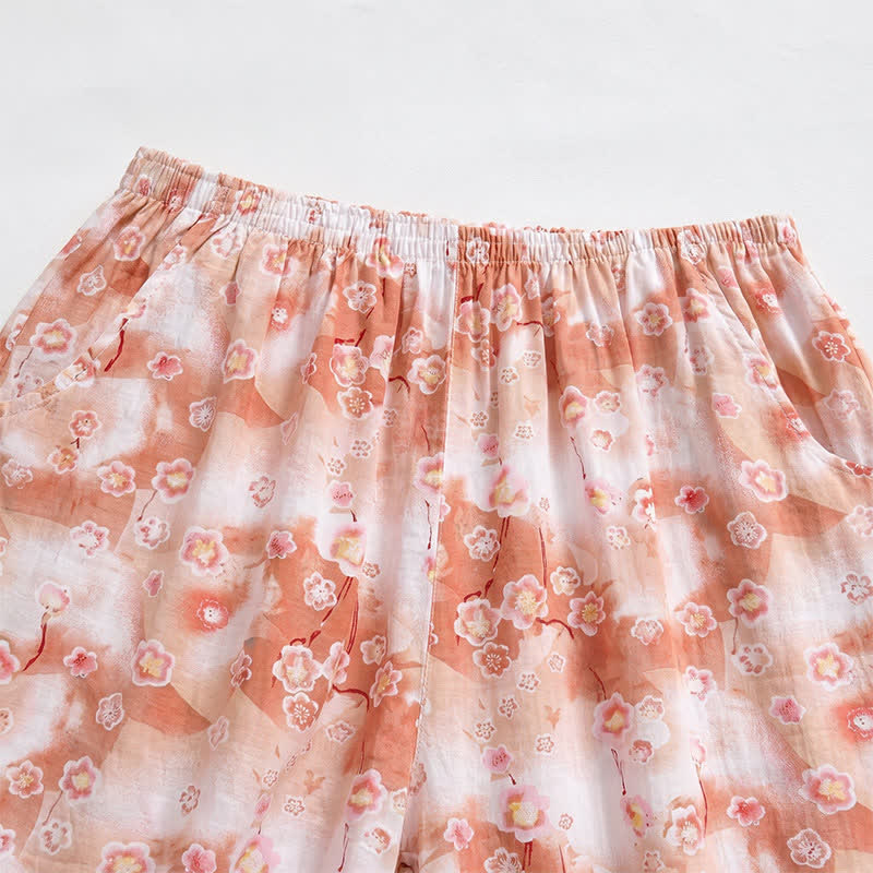 Sommerliche, geblümte Baumwoll-Shorts zum Entspannen - image 1