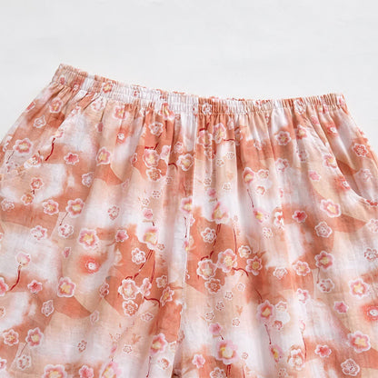 Sommerliche, geblümte Baumwoll-Shorts zum Entspannen - image 1