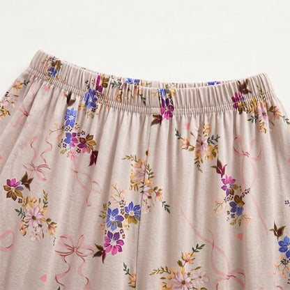 Vintage-Loungeshorts mit Blumenmuster und lockerer Passform - image 1