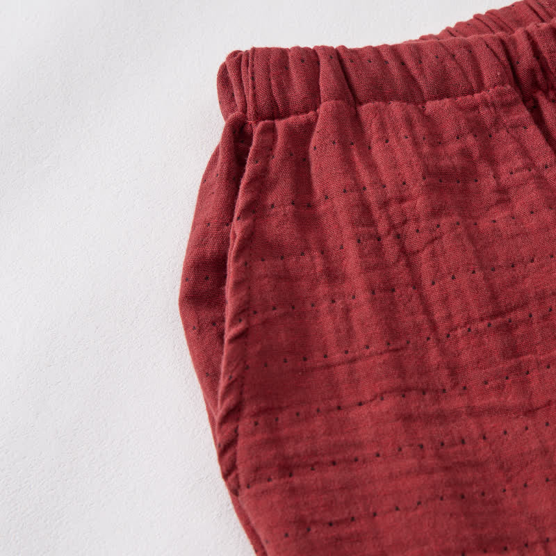 Lässige Lounge-Shorts aus Baumwollgaze mit Kordelzug - image 11