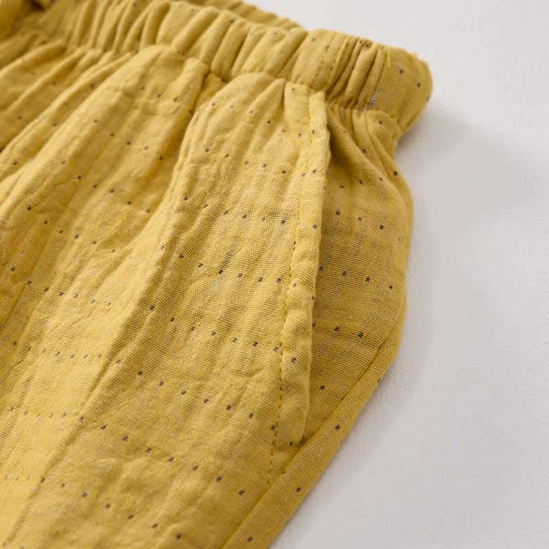 Lässige Lounge-Shorts aus Baumwollgaze mit Kordelzug - image 20