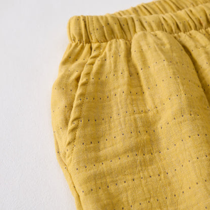 Lässige Lounge-Shorts aus Baumwollgaze mit Kordelzug - image 19