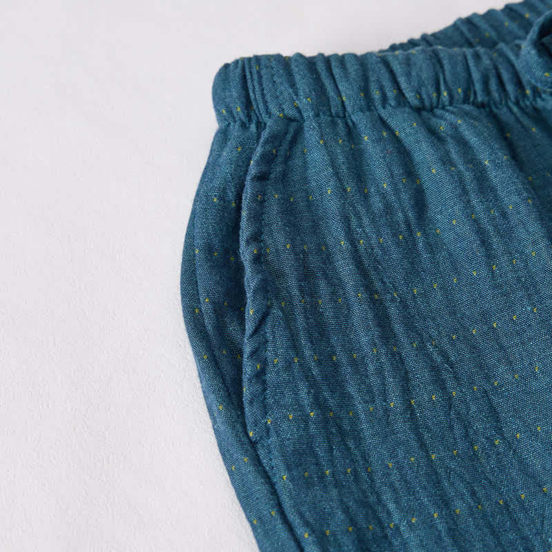 Lässige Lounge-Shorts aus Baumwollgaze mit Kordelzug - image 29
