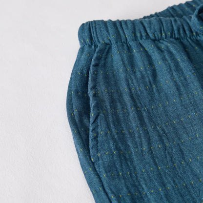 Lässige Lounge-Shorts aus Baumwollgaze mit Kordelzug - image 29