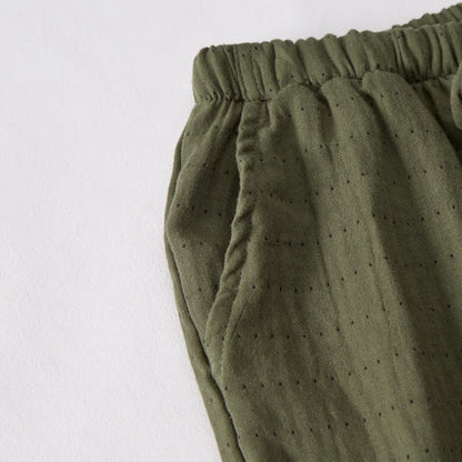 Lässige Lounge-Shorts aus Baumwollgaze mit Kordelzug - image 40