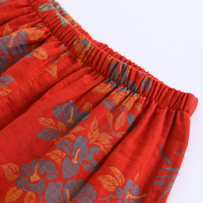 Vintage Loungewear-Set aus Baumwolle mit Vogel- und Blumenmuster - image 11
