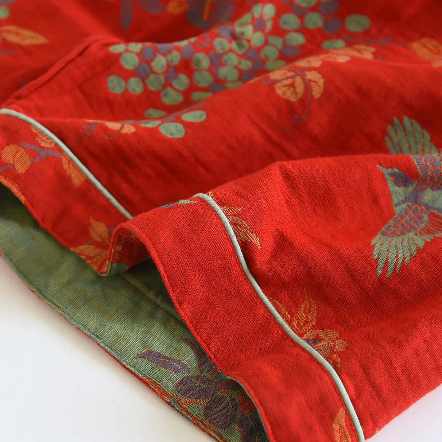 Vintage Loungewear-Set aus Baumwolle mit Vogel- und Blumenmuster - image 16