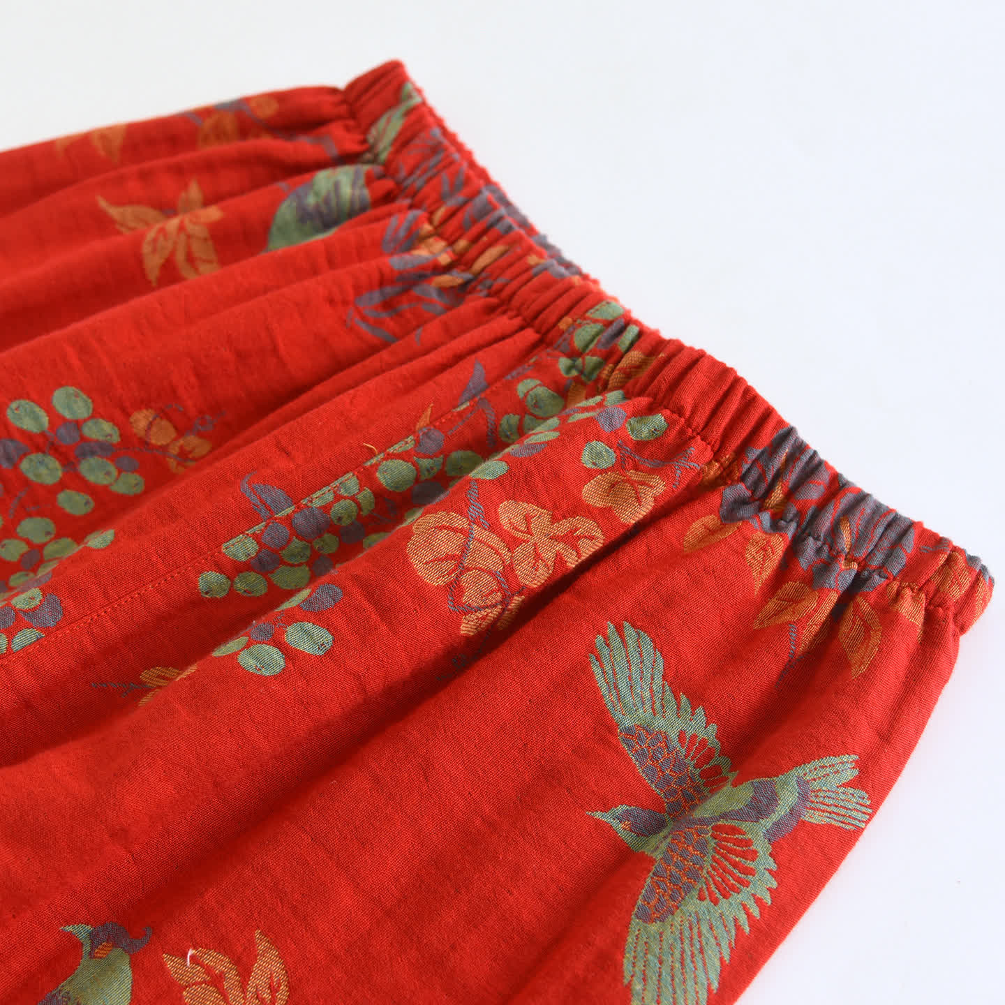 Vintage Loungewear-Set aus Baumwolle mit Vogel- und Blumenmuster - image 14