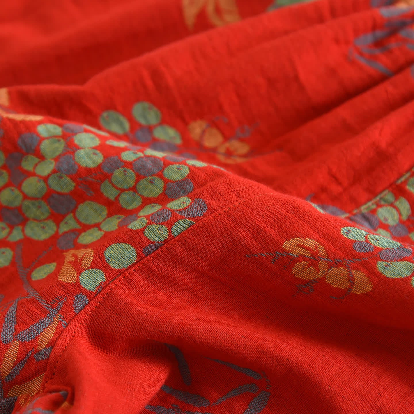 Vintage Loungewear-Set aus Baumwolle mit Vogel- und Blumenmuster - image 12