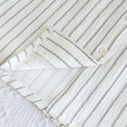 Lässiges Sommer-Loungewear-Set mit Streifen und Camp-Kragen - image 9