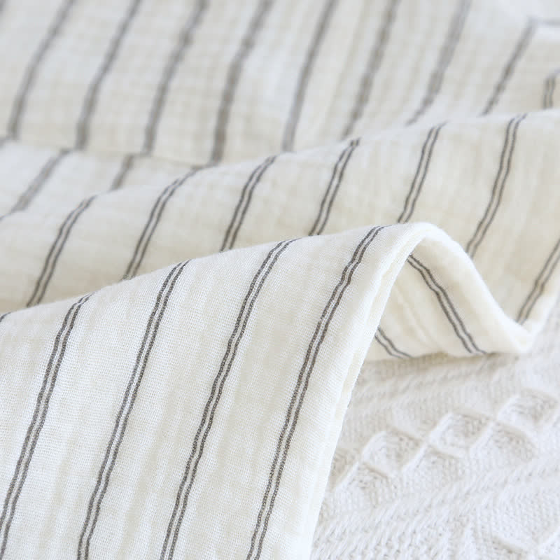 Lässiges Sommer-Loungewear-Set mit Streifen und Camp-Kragen - image 11