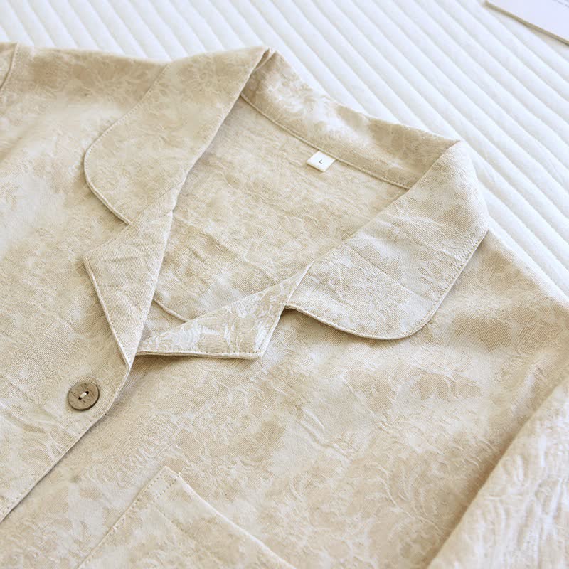 Minimalistisches Loungewear-Set für Paare mit Knopfleiste - image 4