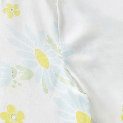 Pyjama-Shorts-Set mit Sonnenblumen-Minz-Kontrastbesatz - image 16