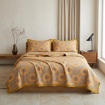 Boho-Sonnenblumen-3-lagige Musselin-Baumwolldecke - image 5