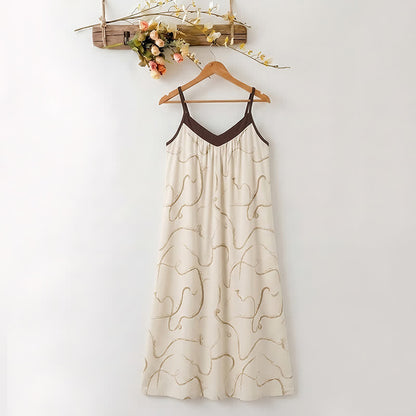 Lounge-Kleid aus Modal-Baumwolle mit Kontrastbesatz - Weiß - XXL - image 0