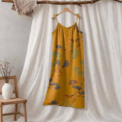 Maxikleid mit Ginkgoblatt-Schnittmuster - Orange & Grün - XL - image 45