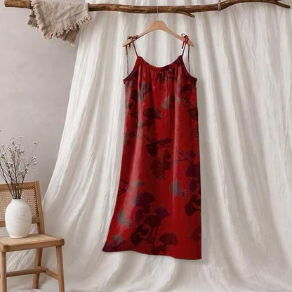 Maxikleid mit Ginkgoblatt-Schnittmuster - Rot & Schwarz - XL - image 35