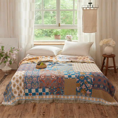 Wendbare Boho-Patchwork-Musselindecke - image 1
