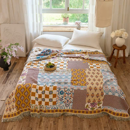 Wendbare Boho-Patchwork-Musselindecke - image 2