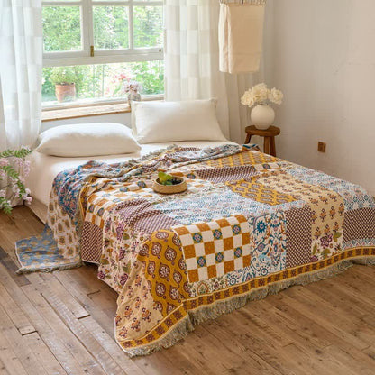 Wendbare Boho-Patchwork-Musselindecke - image 3