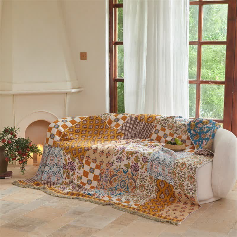 Wendbare Boho-Patchwork-Musselindecke - image 4
