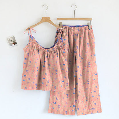 Set aus Trägertop und Loungehose mit Schmetterlingsmuster - Rosa & Lila - XL - image 4