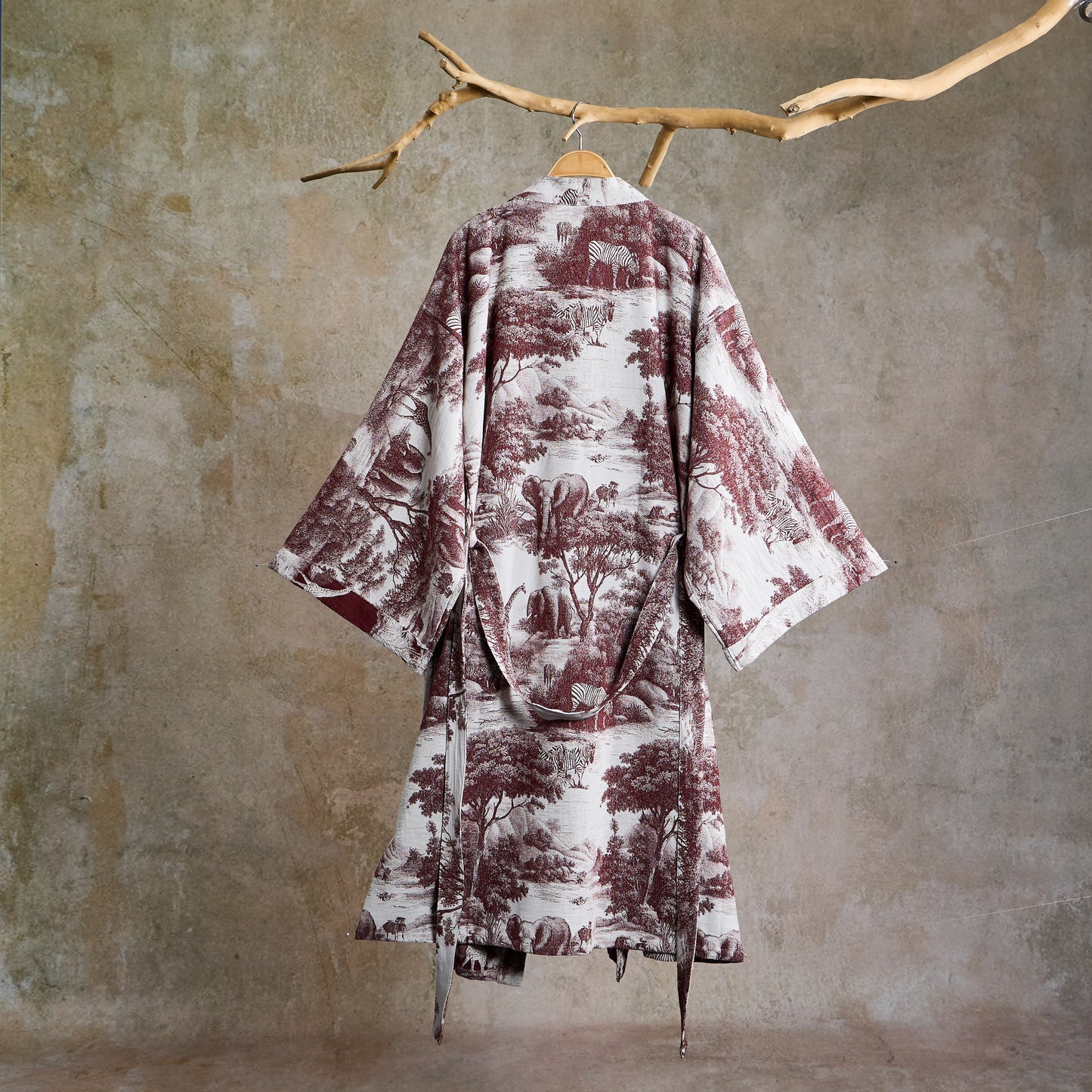 Kimono-Bademantel aus Baumwolle mit Toile-Print - image 11