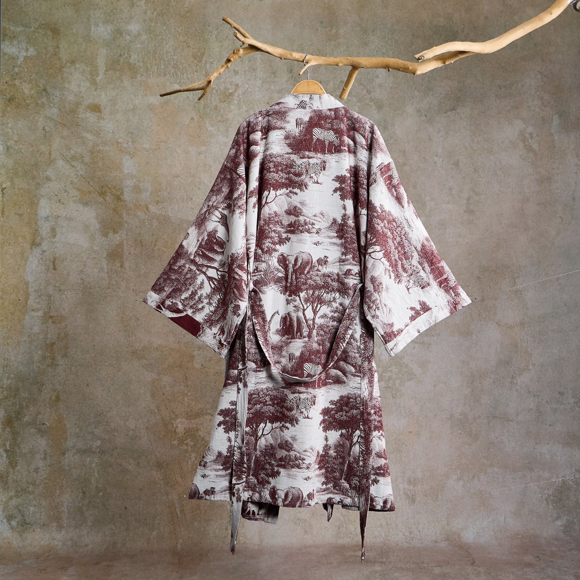 Kimono-Bademantel aus Baumwolle mit Toile-Print - image 11