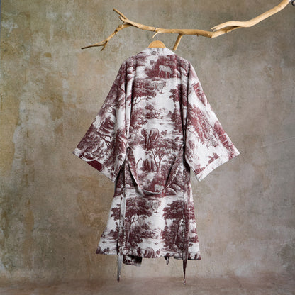 Kimono-Bademantel aus Baumwolle mit Toile-Print - image 11