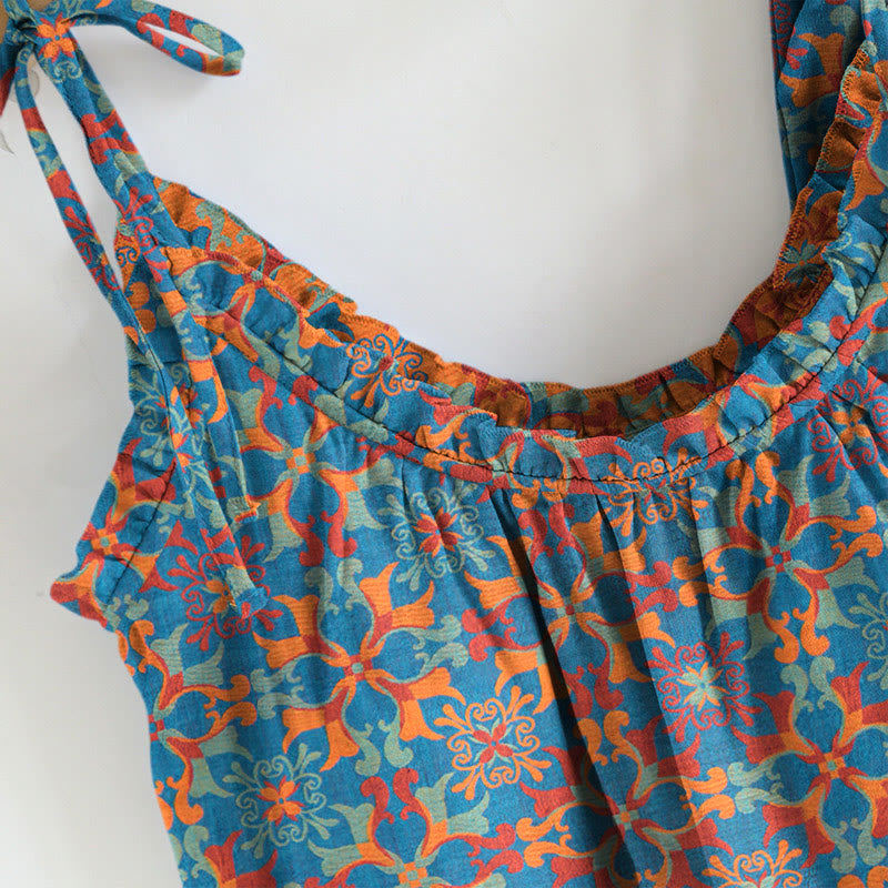 Boho-Pyjama-Set mit Blumenmuster und Bindeband - image 6