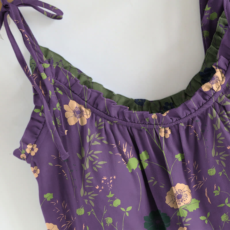 Vintage-Pyjama-Set mit Blumenmuster: Top und Hose - image 5