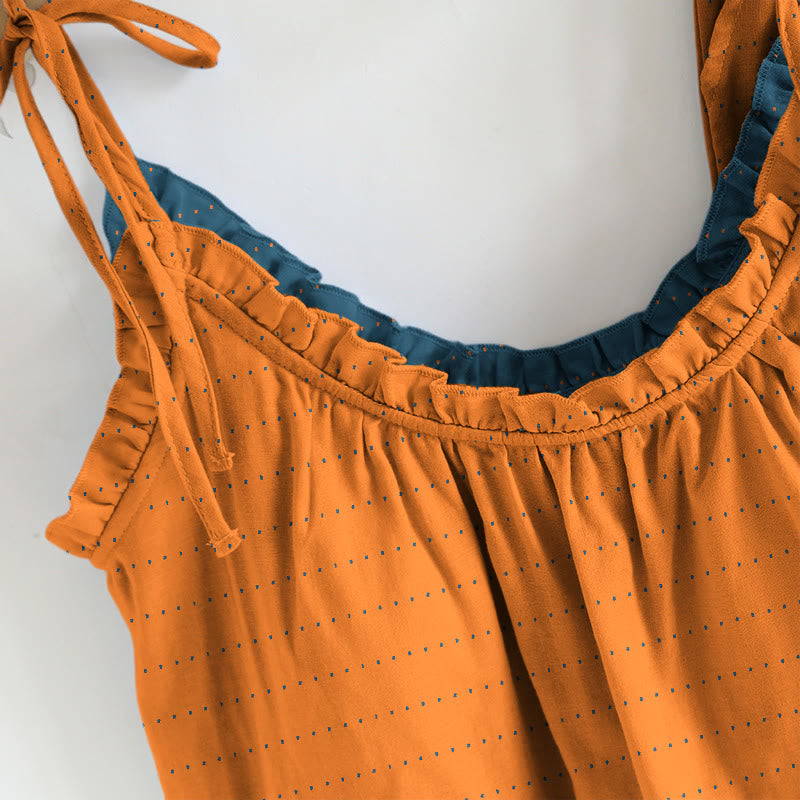 Lounge-Set aus strukturiertem, einfarbigem Camisole und Hose - image 14