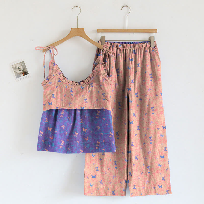 Set aus Trägertop und Loungehose mit Schmetterlingsmuster - image 5