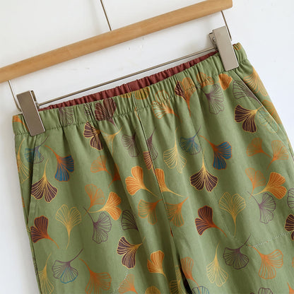 Loungewear-Set mit Ginkgoblatt-Print und Schulterbändern - image 20