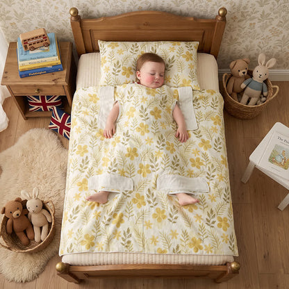Gelbe Babydecke aus Baumwolle mit Blumenmuster - Gelb - Zwillinge - image 0
