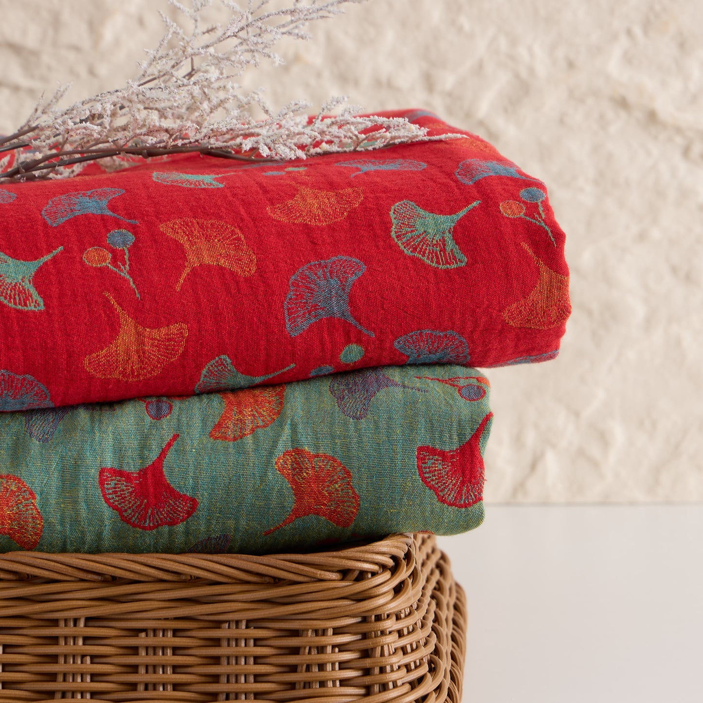 Ginkgoblatt-Baumwoll-Jacquard-Stoff - image 8