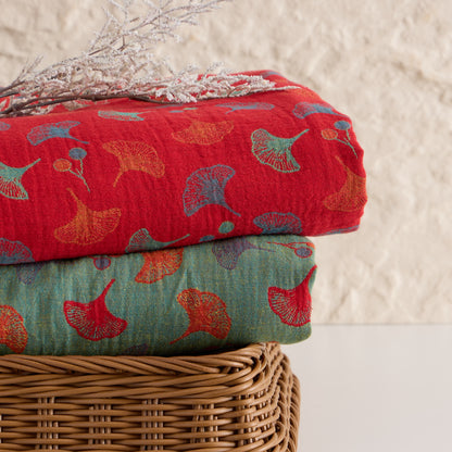 Ginkgoblatt-Baumwoll-Jacquard-Stoff - image 8