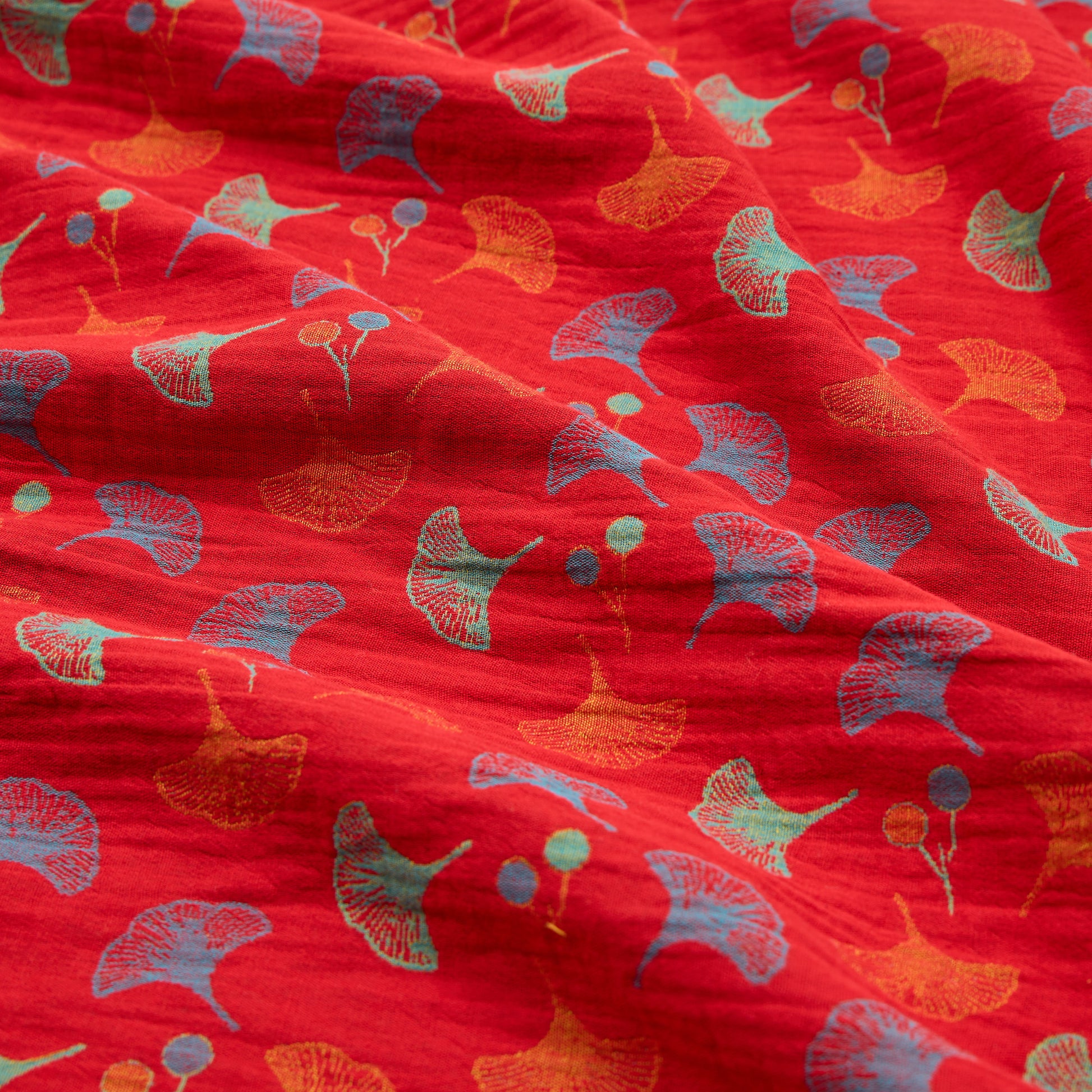 Ginkgoblatt-Baumwoll-Jacquard-Stoff - image 1