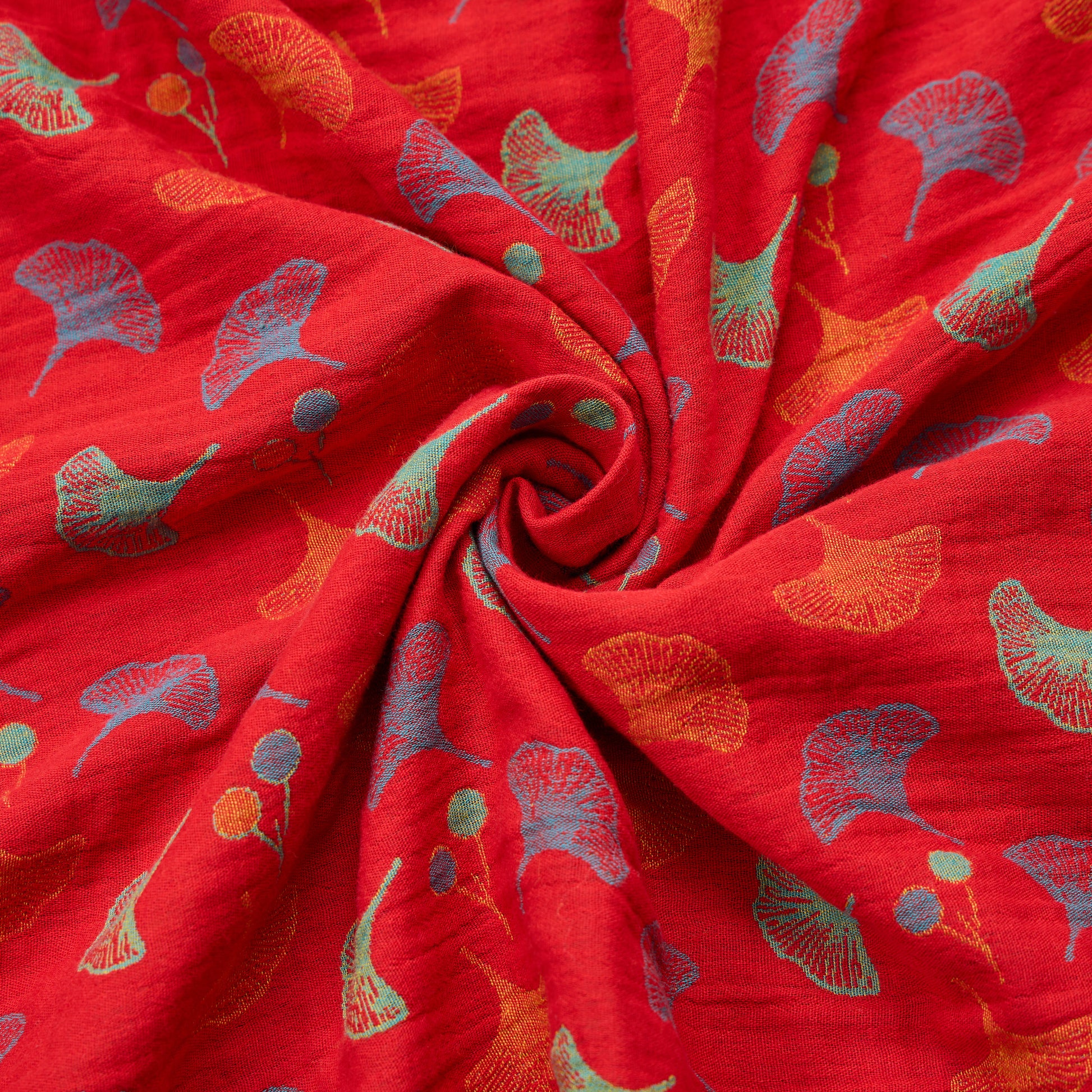 Ginkgoblatt-Baumwoll-Jacquard-Stoff - image 2