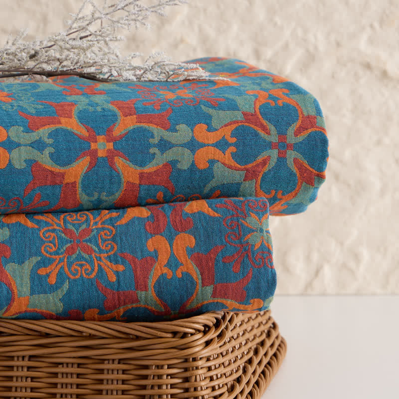 Baumwoll-Jacquardstoff mit floralem Medaillonmuster - image 3