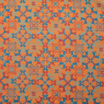 Baumwoll-Jacquardstoff mit floralem Medaillonmuster - Orange - Meter - 5M - image 5